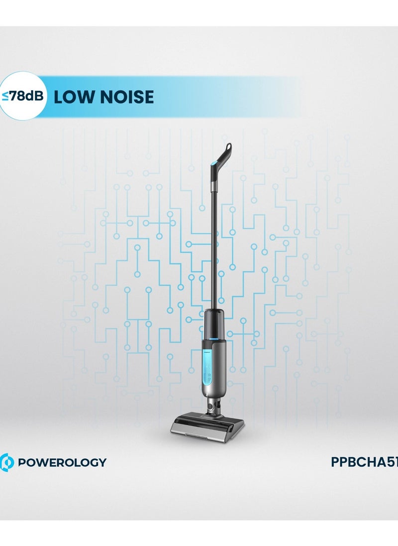 Dual Design - Cordless Vacuum & Mop / Low Noise / HEPA Filter / Lightweight / Adjustable Speed Levels / Efficient and Easy to Use Stick Vacuum Cleaner - Black