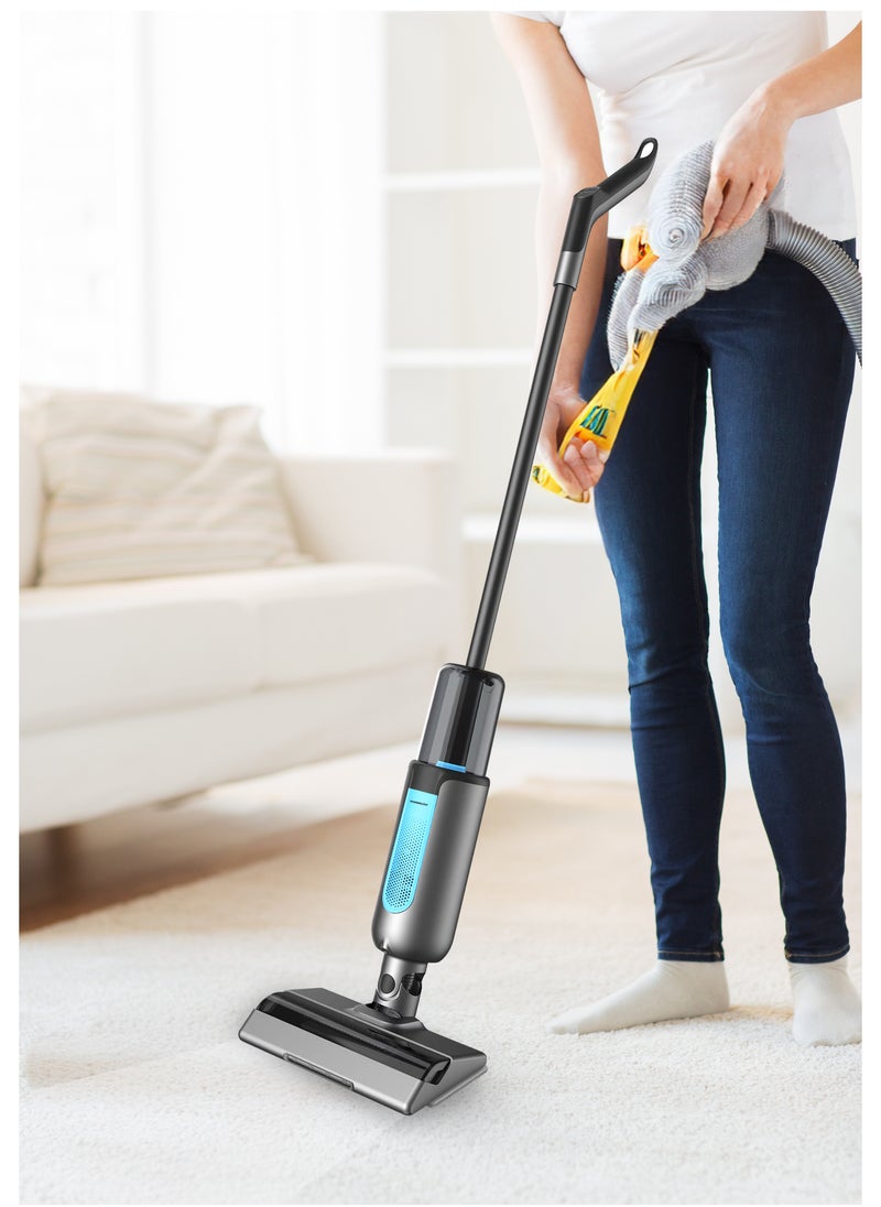 Dual Design - Cordless Vacuum & Mop / Low Noise / HEPA Filter / Lightweight / Adjustable Speed Levels / Efficient and Easy to Use Stick Vacuum Cleaner - Black