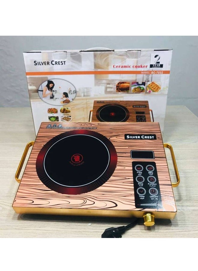 Digital Infrared ceramic Cooker With 2200W-4000W Ceramic Heating Element, 6 Digit LED Display, Touch Control, 08 Power/Temperature Levels For Adjustment, 3hr Programmable Timer