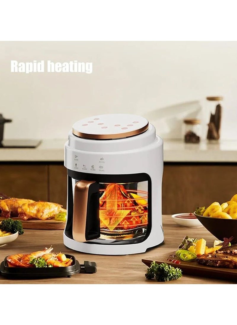 Air Fryer 4L Capacity Kitchen Electric Fryer,Automatic Household 360°Baking LED Touchscreen Deep Fryer,Low Fat Cooker,White