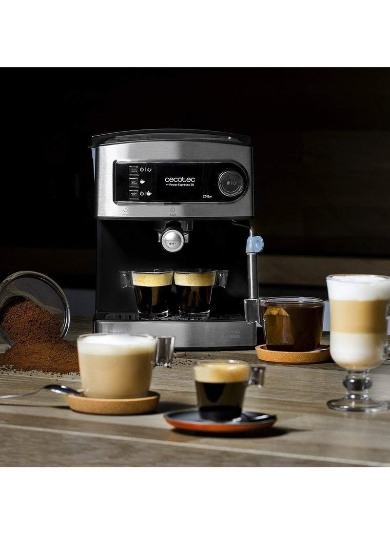 Espresso and Cappuccino Coffee Machine - 850W, 20 Bar Pressure