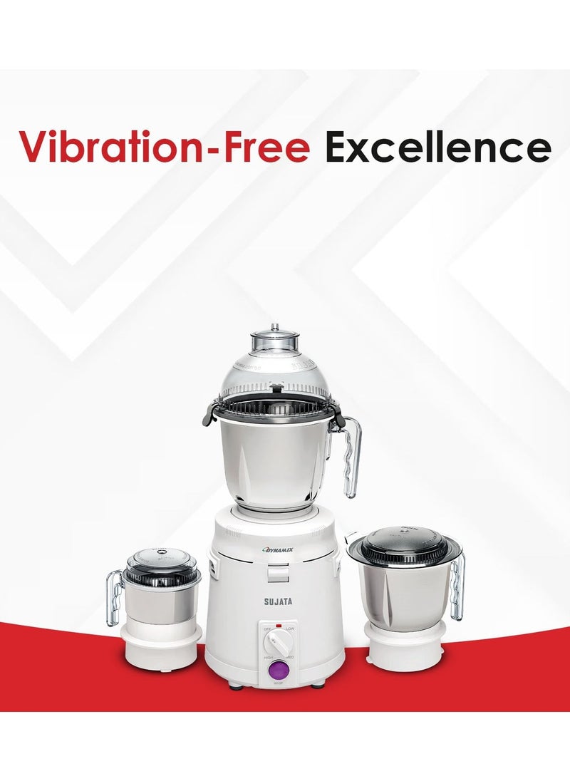 Sujata Dynamix 900 Watts Mixer Grinder | 22000 Rotations Per Min | 90 Minutes Continuous Running | 3 Versatile Jars 1500 ml, 1000 ml and 400 ml