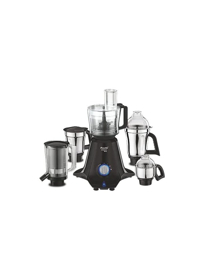 Preethi Zodiac Black Mixer Grinder (750 Watt), 5 Jars, 5 Yr Motor Warranty