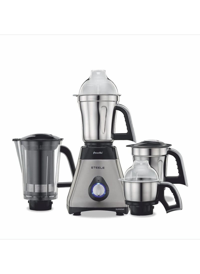 Preethi Steel Supreme MG-208 750-Watt Mixer Grinder (Silver/Black)