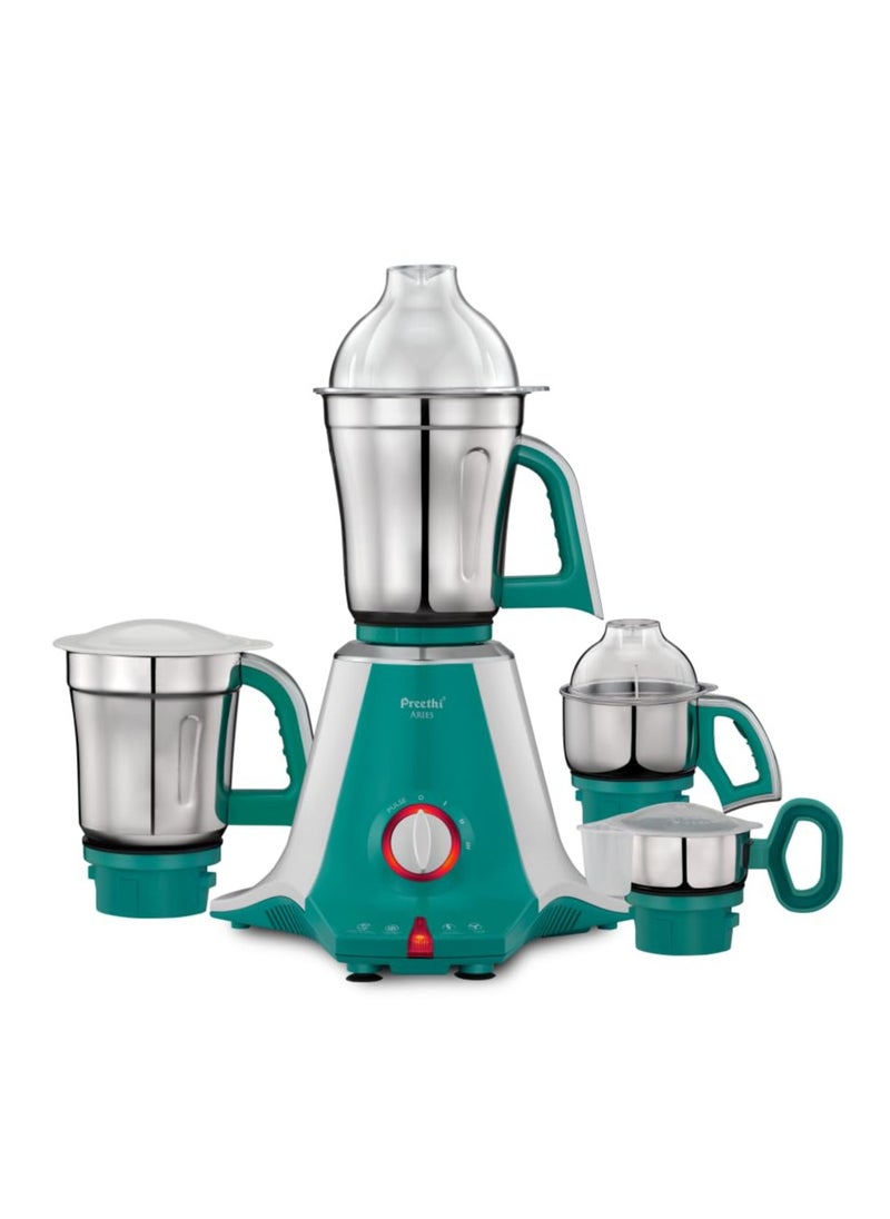 Preethi Aries MG 216 mixer grinder 750 watt, Green, 4 Jars, Vega W5 motor with 5yr Warranty & Lifelong Free Service