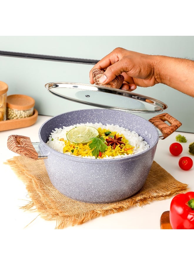 Delcasa 24cm Essential Casserole Non-Stick Aluminum Cookware with Granite Coating