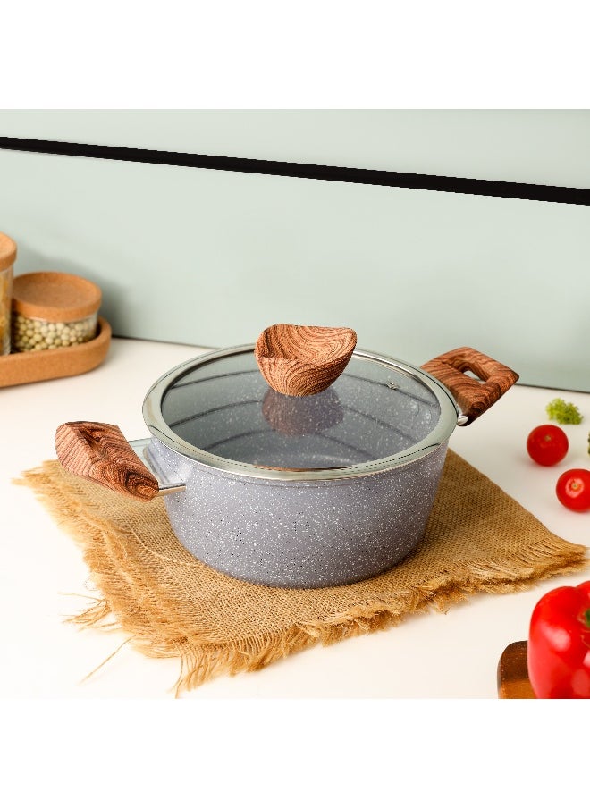 Delcasa 22cm Essential Casserole Non-Stick Aluminum Cookware with Granite Coating