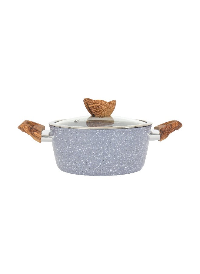 Delcasa 22cm Essential Casserole Non-Stick Aluminum Cookware with Granite Coating