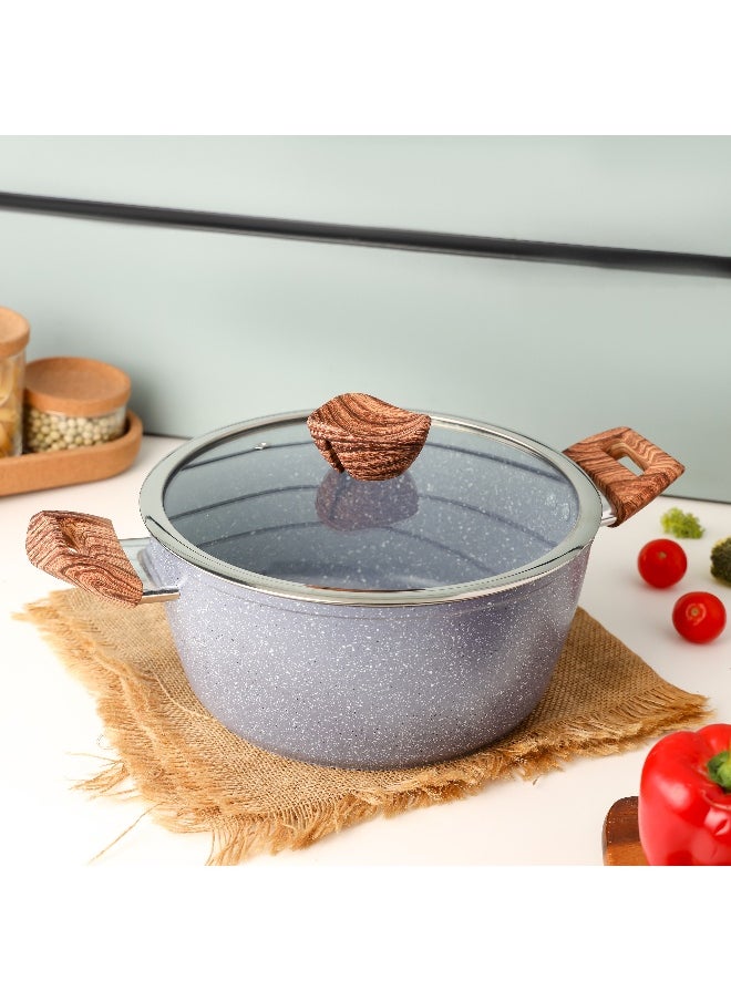 Delcasa 26cm Essential Casserole Non-Stick Aluminum Cookware with Granite Coating