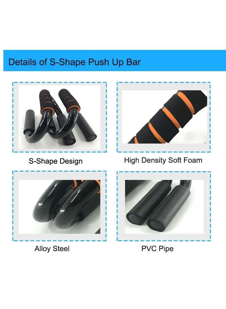 Portable Fitness Equipment Push-up Stand Bar Orange/Black