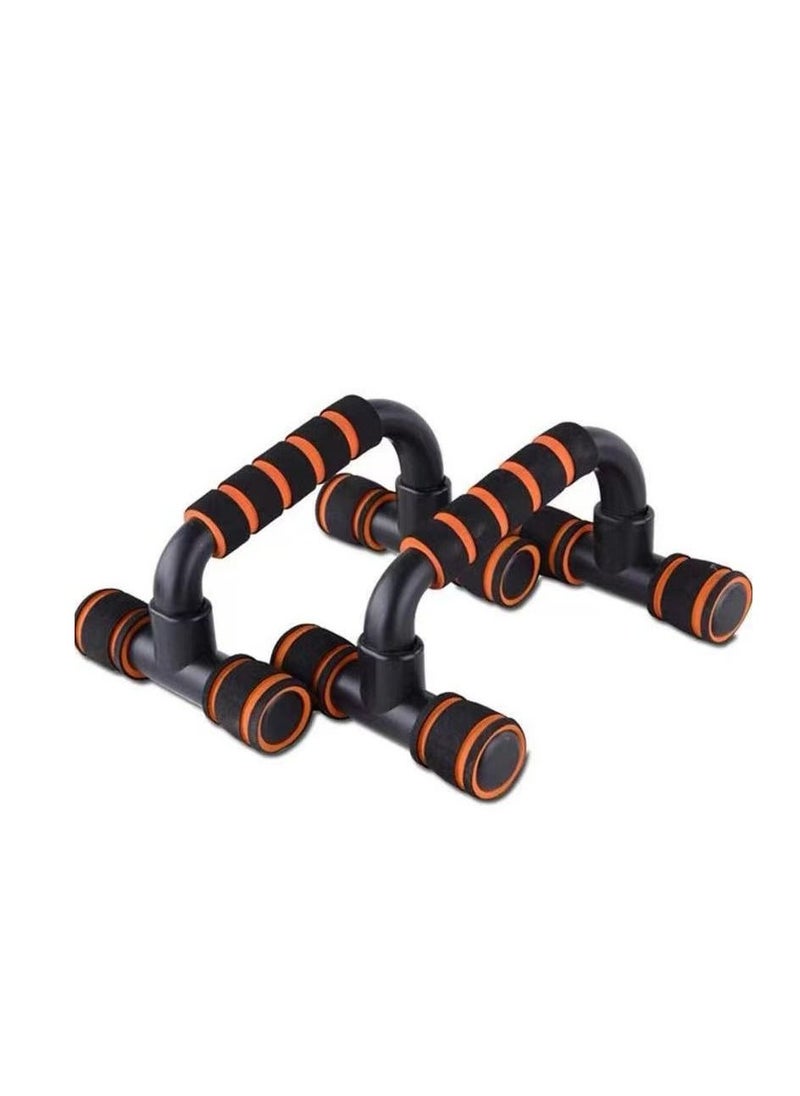 Portable Fitness Equipment Push-up Stand Bar Orange/Black