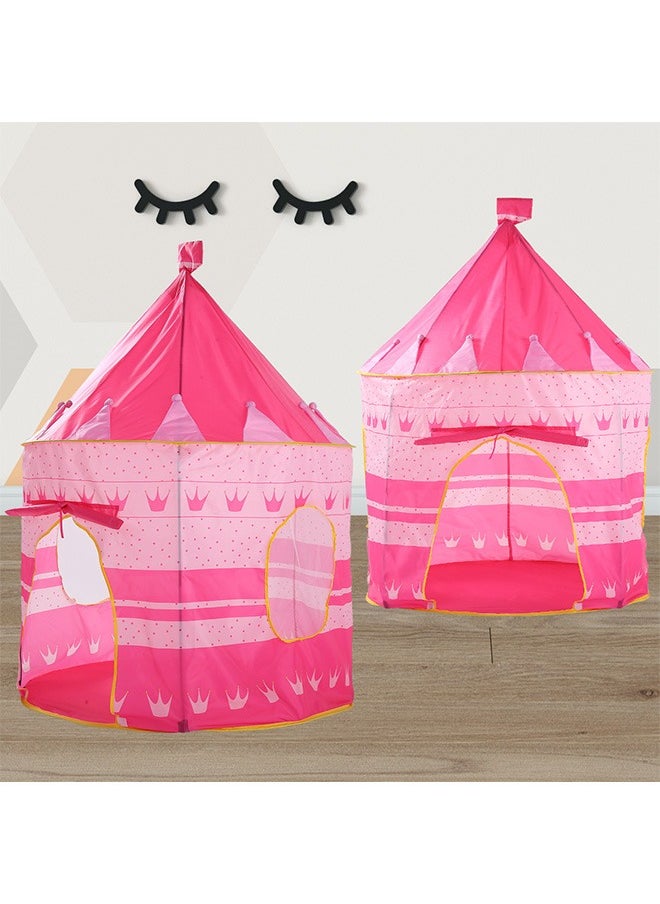 Foldable Children'S Tent Princess Prince Castle Indoor And Outdoor Play House Baby Crawling Tent, Pink