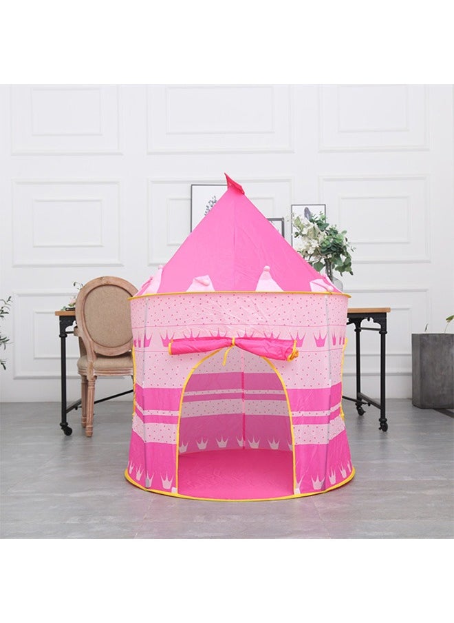 Foldable Children'S Tent Princess Prince Castle Indoor And Outdoor Play House Baby Crawling Tent, Pink