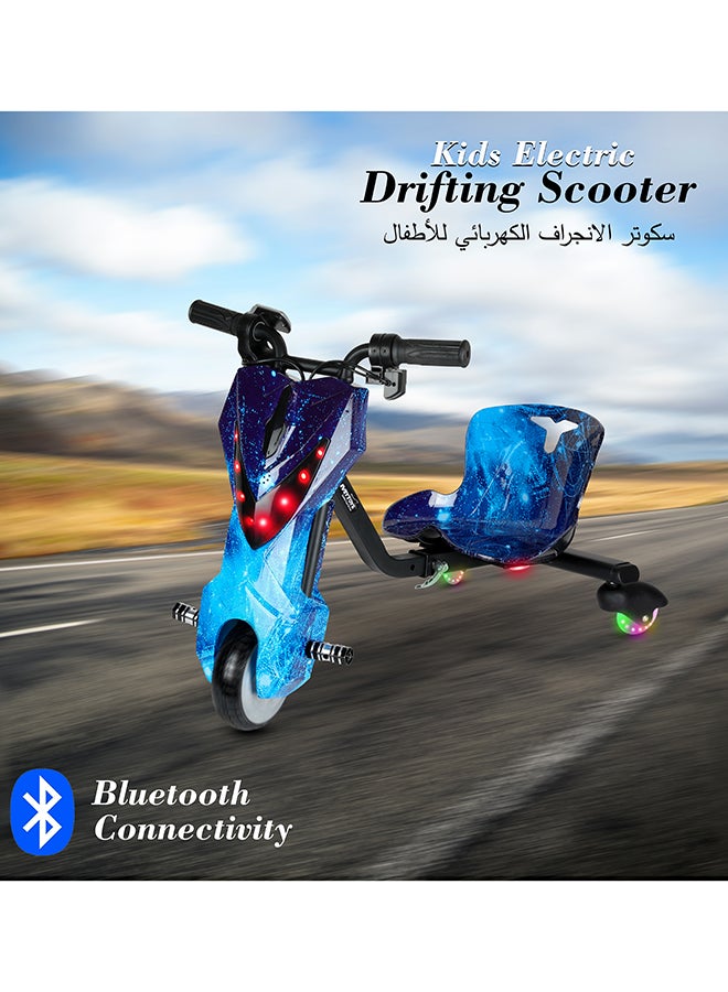 Mini 36V High-Power 360° Electric Stunt Drifting Scooter For Kids & Adults - Adjustable Body With Bluetooth & Protective Gear, 3 Speed Modes, 250W Brushless Motor, 8-15 Km/H With 80 Kg Load, Age 6+ Noon Exclusive Series - Ocean Blue