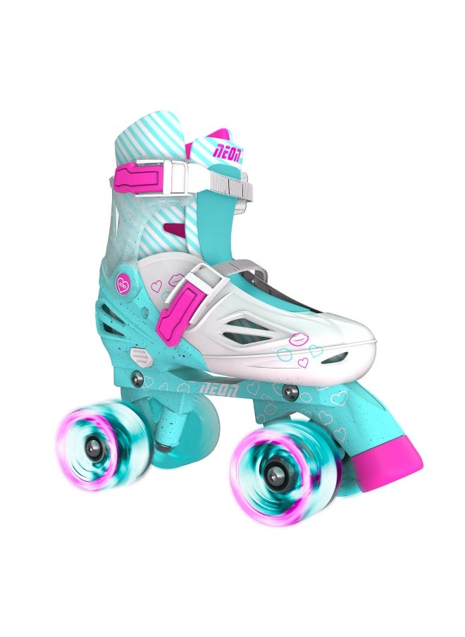 2-In-1 Combo Skates (Size 3-6, Teal)