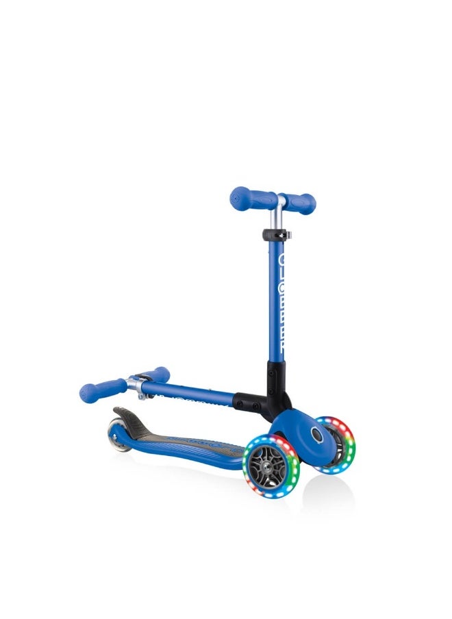 Junior Foldable 3-Wheeled Kick Scooter (Navy Blue)