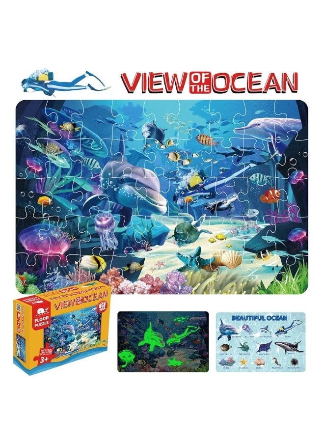 Kids Puzzle Puzzles for Kids Ages 48 Underwater Floor Puzzle Raising Children Recognition Promotes HandEye Coordinatio 46Pcs