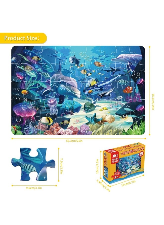 Kids Puzzle Puzzles for Kids Ages 48 Underwater Floor Puzzle Raising Children Recognition Promotes HandEye Coordinatio 46Pcs