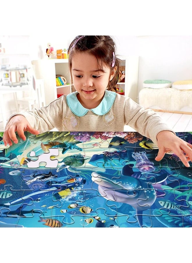 Kids Puzzle Puzzles for Kids Ages 48 Underwater Floor Puzzle Raising Children Recognition Promotes HandEye Coordinatio 46Pcs