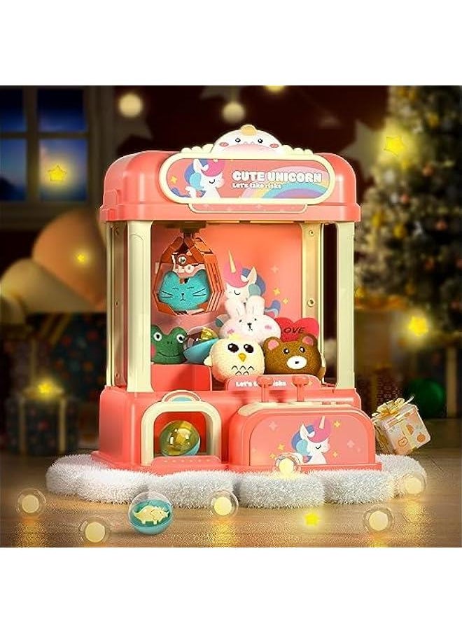 Claw Machine for Kids, Electronic Arcade Game Indoor Toy for Girls, Candy Vending Prizes Claw Game Machine Toys for Party Birthday for 6 7 8 9 Year Old，with Lights Sounds