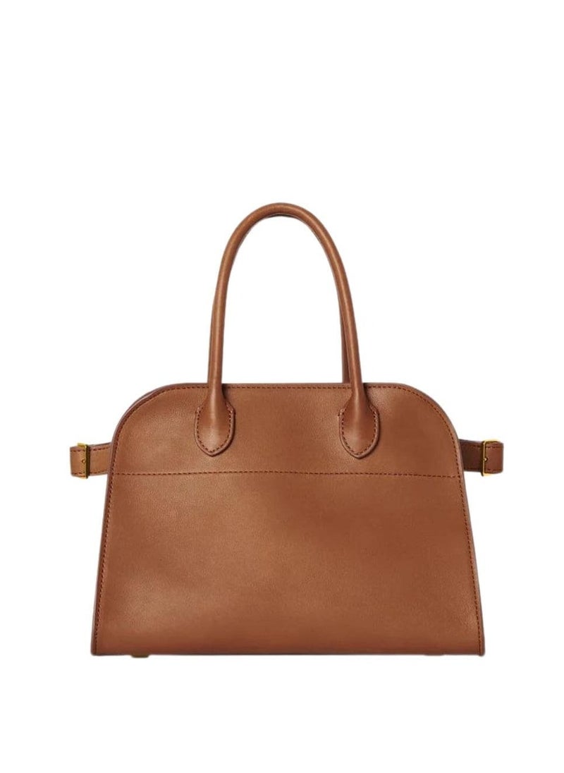 The Row Margaux 10 Top-Handle Bag in Plain Leather