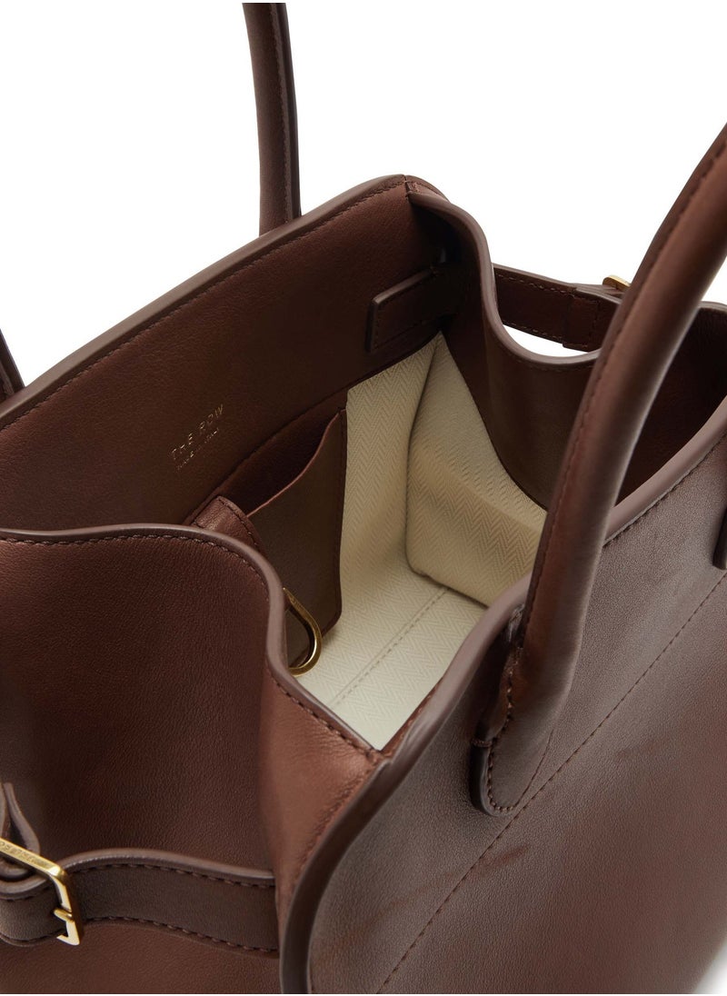 The Row Margaux 10 Top-Handle Bag in Plain Leather