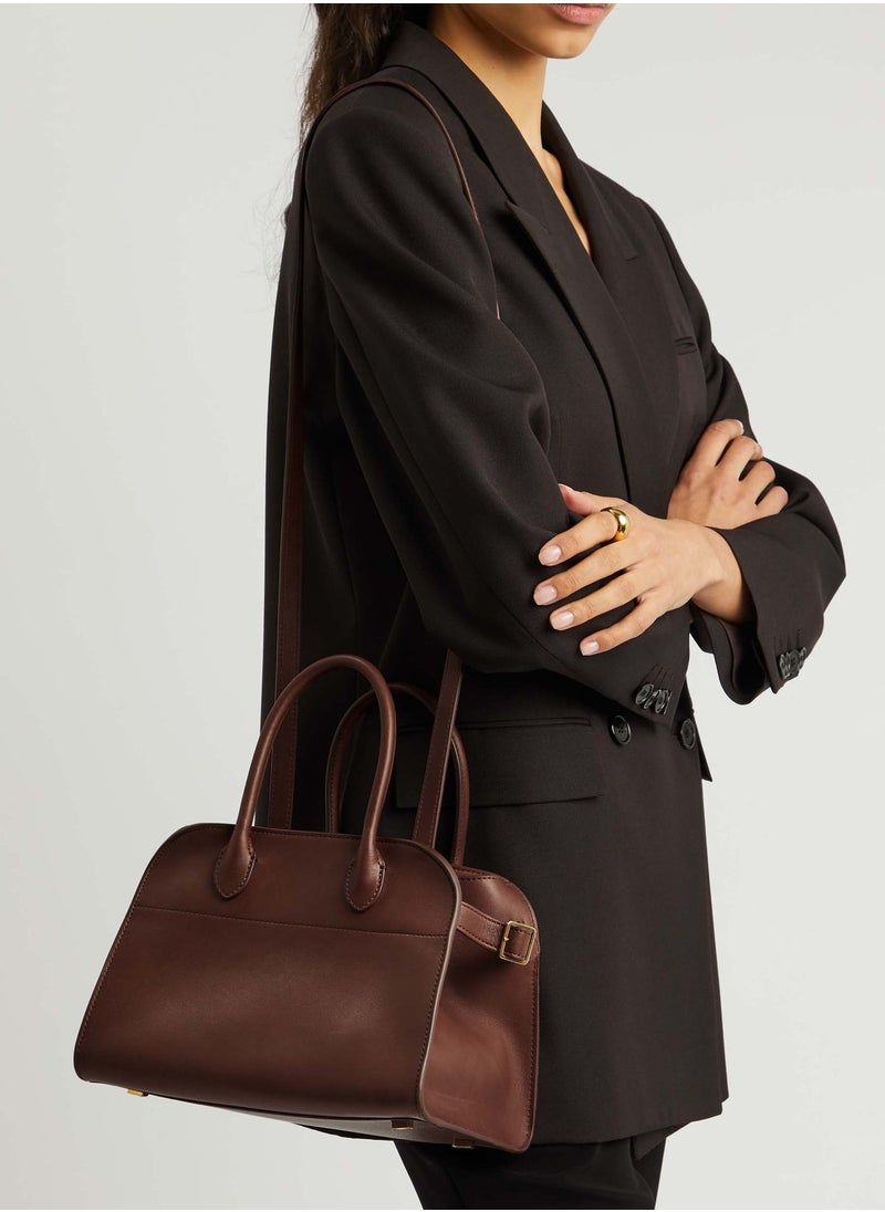 The Row Margaux 10 Top-Handle Bag in Plain Leather