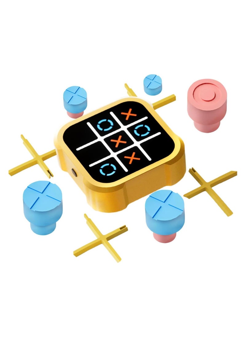 Tic Tac Toe Game, Electronic 4-in-1 Handheld Puzzle Game Console, Portable Infinite TicTacToe Travel Game for Educational and Memory Growth, Family Toys Board Games for Kids and Adults