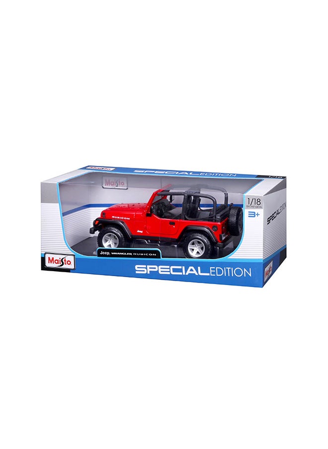 1:18 Se (A)-Jeep Wrangler Rubicon Red Officially Licensed Scaled Replicas of Collectible Diecast Metal Models with Exquisite Interior & Exterior Detailing for All Ages