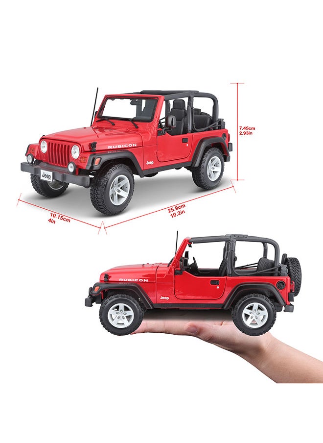 1:18 Se (A)-Jeep Wrangler Rubicon Red Officially Licensed Scaled Replicas of Collectible Diecast Metal Models with Exquisite Interior & Exterior Detailing for All Ages