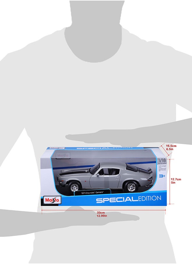 1:18 1971 Chevrolet Camaro Gray Officially Licensed Scaled Replicas of Collectible Diecast Metal Models with Exquisite Interior & Exterior Detailing for All Ages