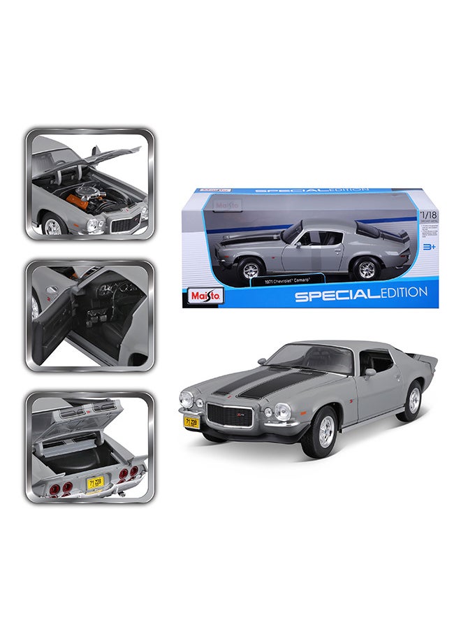 1:18 1971 Chevrolet Camaro Gray Officially Licensed Scaled Replicas of Collectible Diecast Metal Models with Exquisite Interior & Exterior Detailing for All Ages