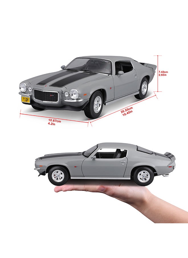 1:18 1971 Chevrolet Camaro Gray Officially Licensed Scaled Replicas of Collectible Diecast Metal Models with Exquisite Interior & Exterior Detailing for All Ages