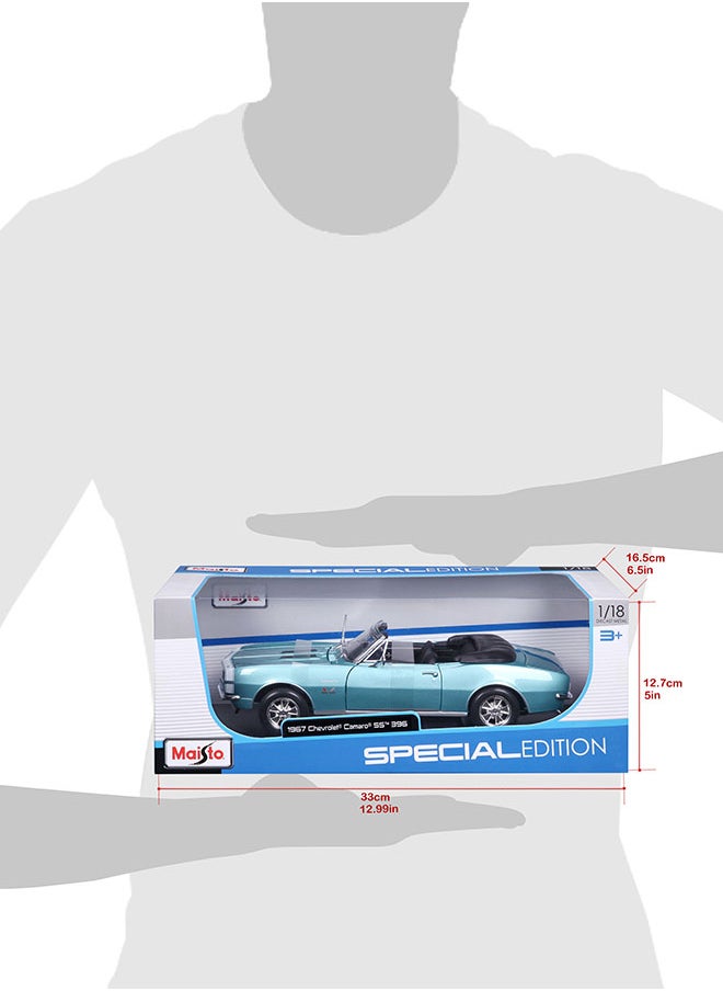 1:18 Se (A)-1967 Met Turquoise Chevrolet Camaro Ss 396 Convertible Officially Licensed Scaled Replicas of Collectible Diecast Metal Models with Exquisite Interior & Exterior Detailing for All Ages