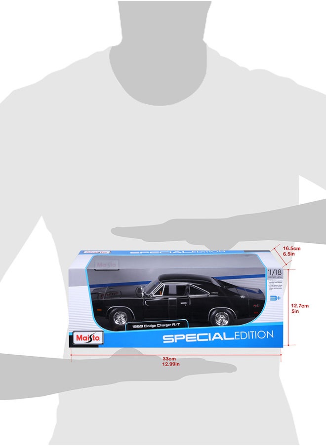 1:18 1969 Dodge Charger R-T Met Black Officially Licensed Scaled Replicas of Collectible Diecast Metal Models with Exquisite Interior & Exterior Detailing for All Ages