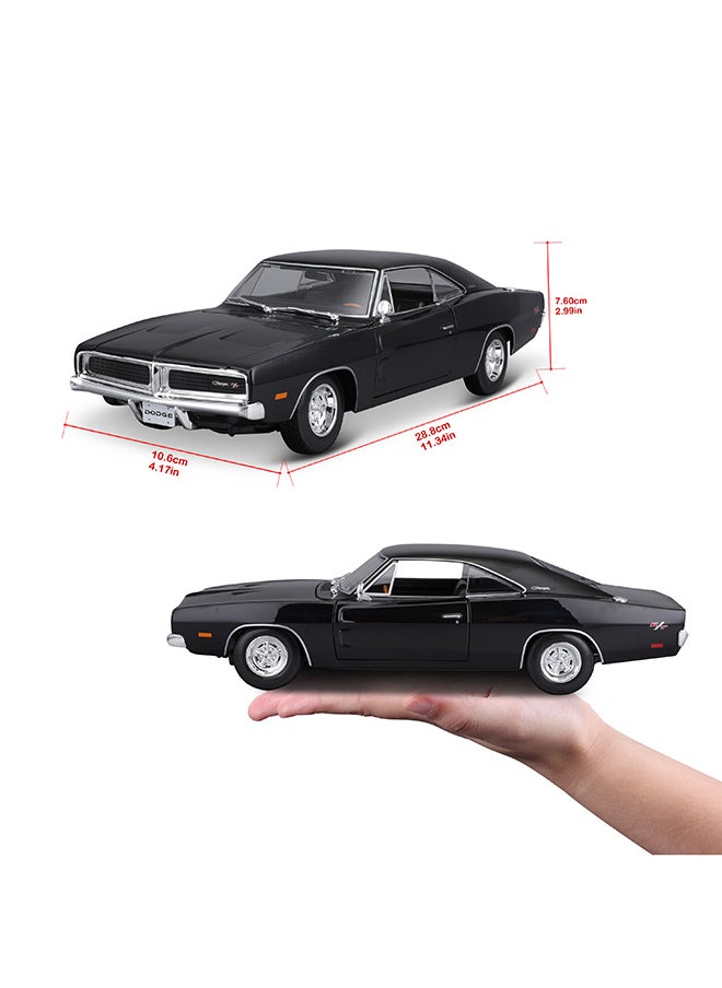 1:18 1969 Dodge Charger R-T Met Black Officially Licensed Scaled Replicas of Collectible Diecast Metal Models with Exquisite Interior & Exterior Detailing for All Ages