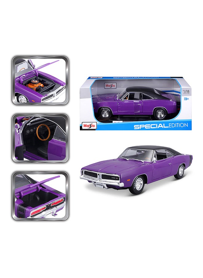 1:18 1969 Dodge Charger R-T Purple Officially Licensed Scaled Replicas of Collectible Diecast Metal Models with Exquisite Interior & Exterior Detailing for All Ages