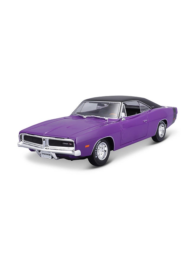 1:18 1969 Dodge Charger R-T Purple Officially Licensed Scaled Replicas of Collectible Diecast Metal Models with Exquisite Interior & Exterior Detailing for All Ages