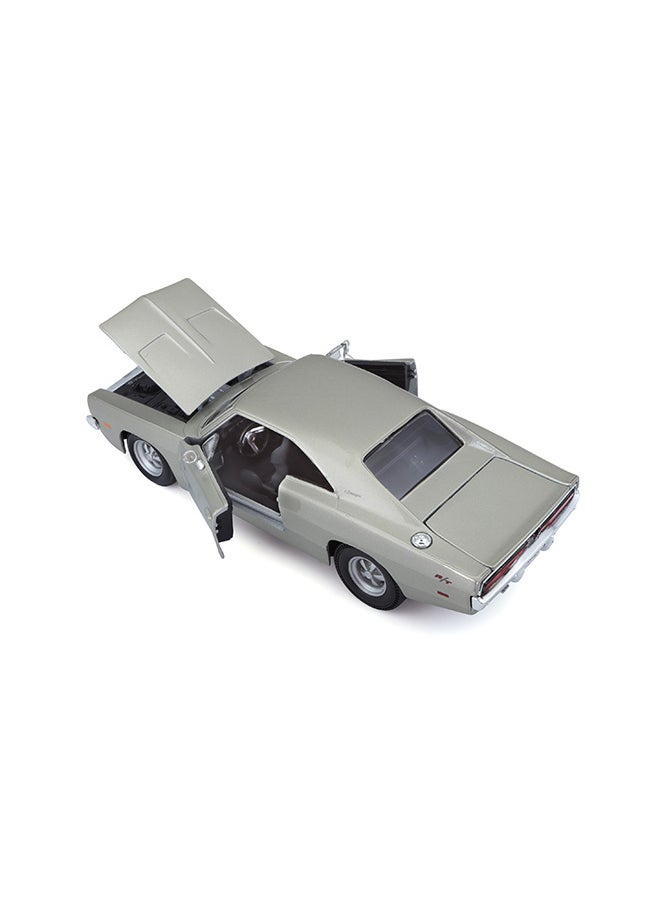 1:24 Se (A) - 1969 Dodge Charger R/T Silver Officially Licensed Scaled Replicas of Collectible Diecast Metal Models with Exquisite Interior & Exterior Detailing for All Ages