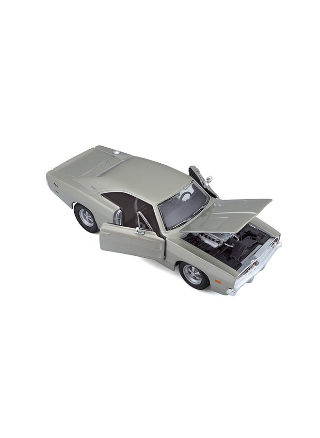 1:24 Se (A) - 1969 Dodge Charger R/T Silver Officially Licensed Scaled Replicas of Collectible Diecast Metal Models with Exquisite Interior & Exterior Detailing for All Ages