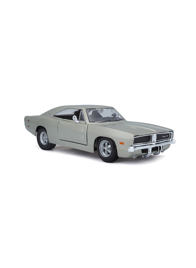 1:24 Se (A) - 1969 Dodge Charger R/T Silver Officially Licensed Scaled Replicas of Collectible Diecast Metal Models with Exquisite Interior & Exterior Detailing for All Ages