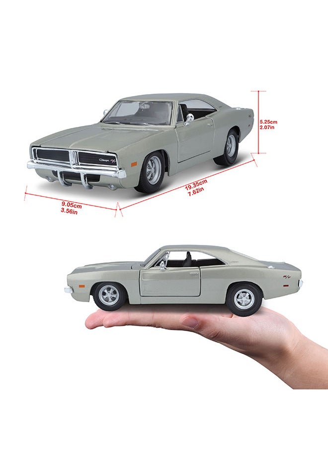 1:24 Se (A) - 1969 Dodge Charger R/T Silver Officially Licensed Scaled Replicas of Collectible Diecast Metal Models with Exquisite Interior & Exterior Detailing for All Ages