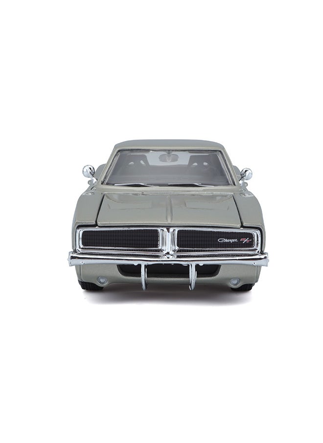 1:24 Se (A) - 1969 Dodge Charger R/T Silver Officially Licensed Scaled Replicas of Collectible Diecast Metal Models with Exquisite Interior & Exterior Detailing for All Ages