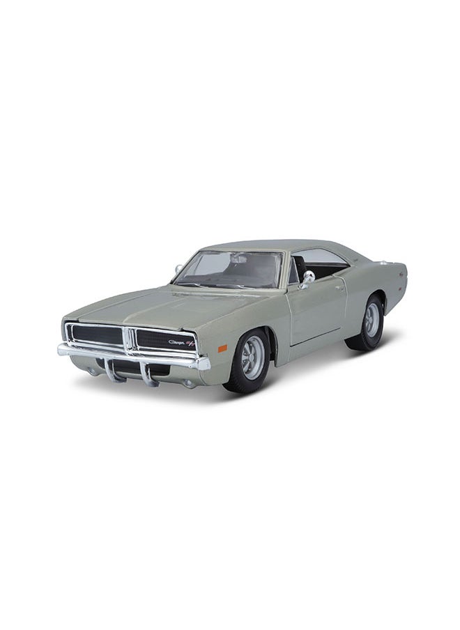 1:24 Se (A) - 1969 Dodge Charger R/T Silver Officially Licensed Scaled Replicas of Collectible Diecast Metal Models with Exquisite Interior & Exterior Detailing for All Ages