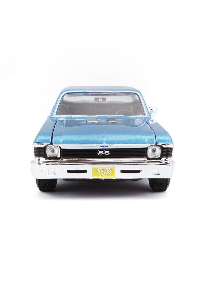 1:24 Se (A) - 1970 Chevrolet Nova Ss Met Blue Officially Licensed Scaled Replicas of Collectible Diecast Metal Models with Exquisite Interior & Exterior Detailing for All Ages