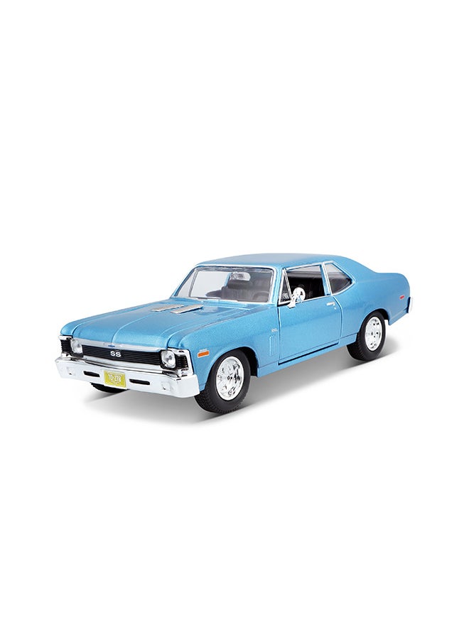 1:24 Se (A) - 1970 Chevrolet Nova Ss Met Blue Officially Licensed Scaled Replicas of Collectible Diecast Metal Models with Exquisite Interior & Exterior Detailing for All Ages