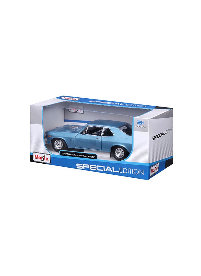 1:24 Se (A) - 1970 Chevrolet Nova Ss Met Blue Officially Licensed Scaled Replicas of Collectible Diecast Metal Models with Exquisite Interior & Exterior Detailing for All Ages