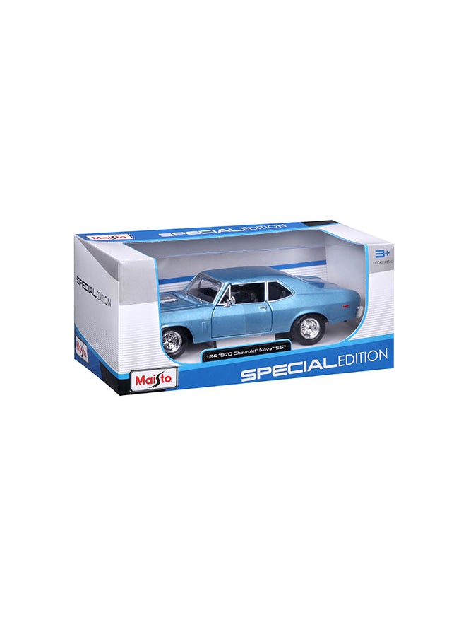 1:24 Se (A) - 1970 Chevrolet Nova Ss Met Blue Officially Licensed Scaled Replicas of Collectible Diecast Metal Models with Exquisite Interior & Exterior Detailing for All Ages