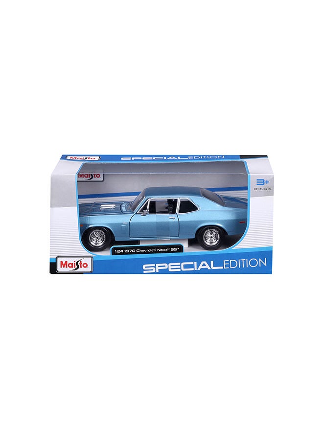 1:24 Se (A) - 1970 Chevrolet Nova Ss Met Blue Officially Licensed Scaled Replicas of Collectible Diecast Metal Models with Exquisite Interior & Exterior Detailing for All Ages