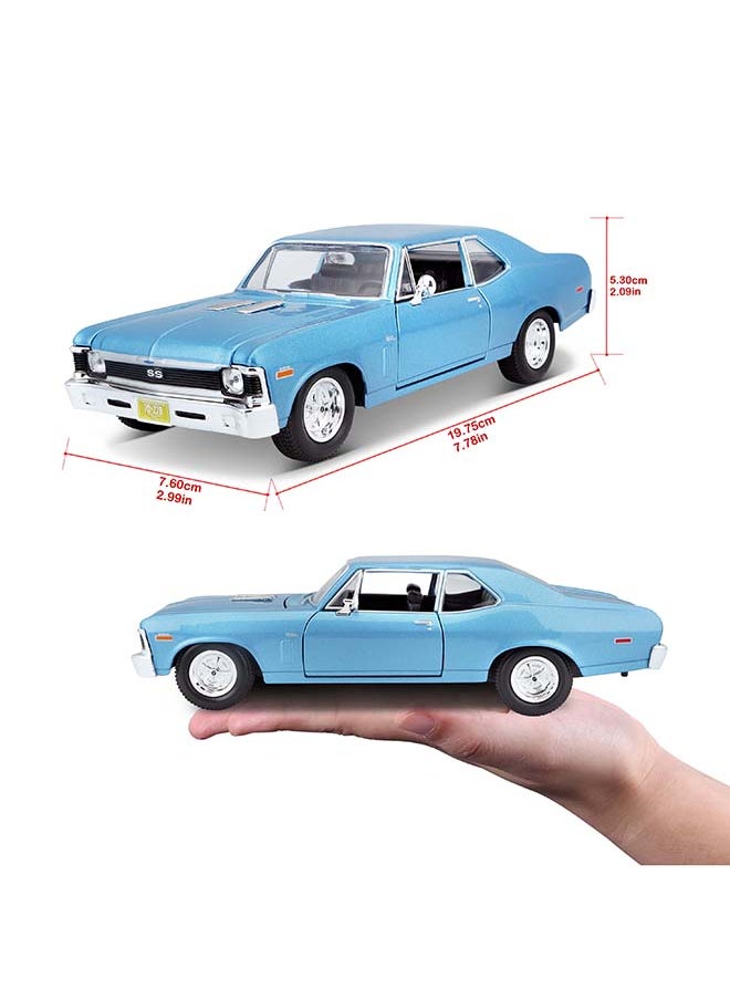 1:24 Se (A) - 1970 Chevrolet Nova Ss Met Blue Officially Licensed Scaled Replicas of Collectible Diecast Metal Models with Exquisite Interior & Exterior Detailing for All Ages